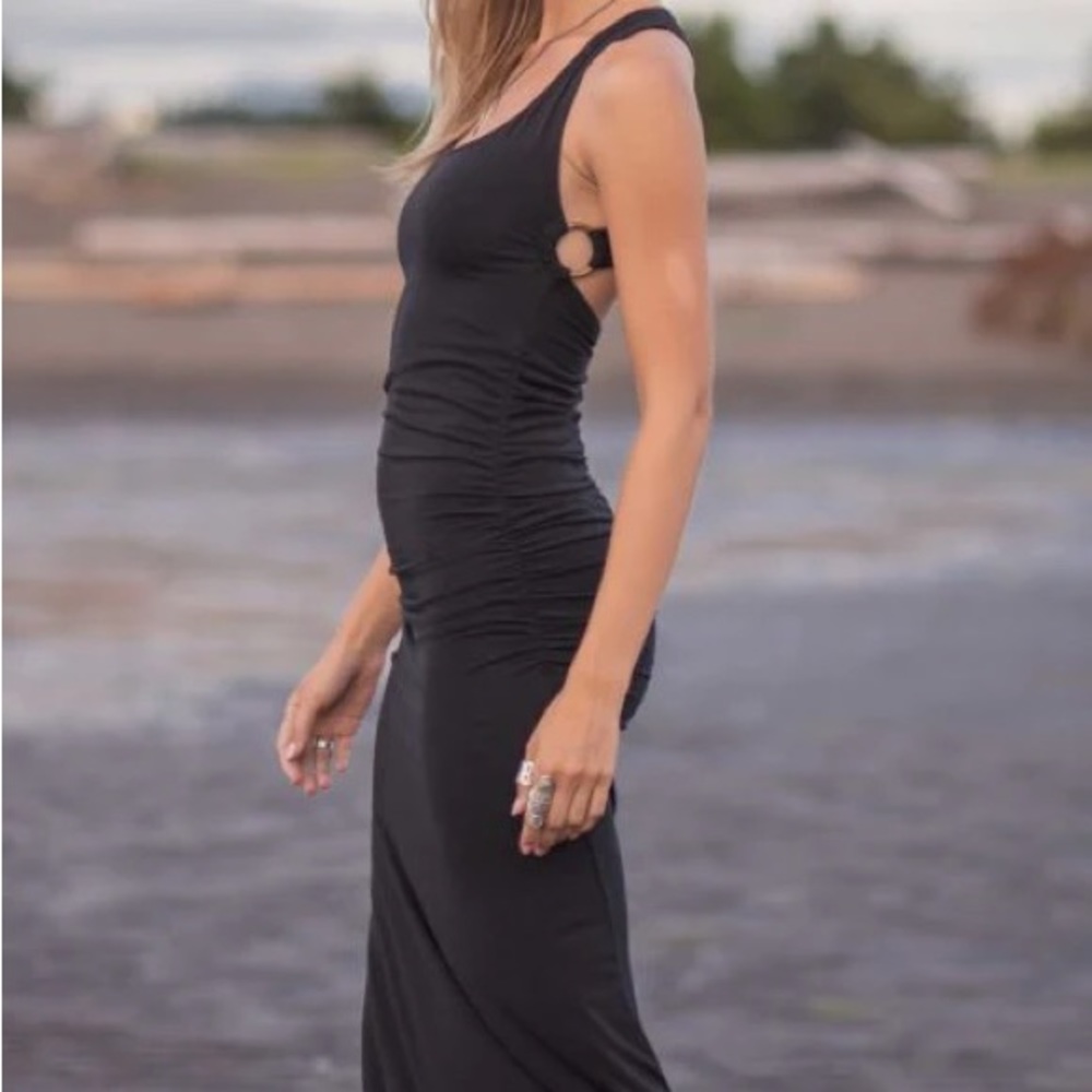 Havana Dress by Nomads Hempwear Maxi Black Strappy